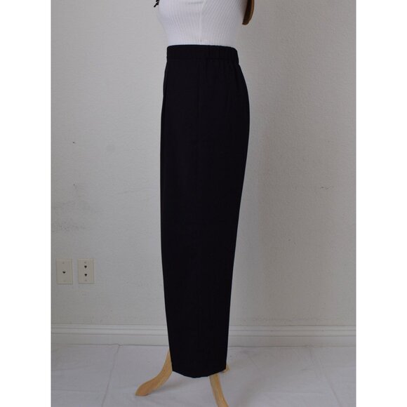 Vintage 80s Black Pleated Polyester/Spandex Pants |‎ 30-32 waist - Picture 2 of 9
